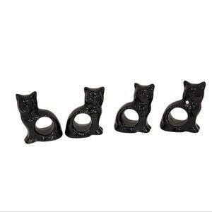 Black Cat Napkin Rings RARE